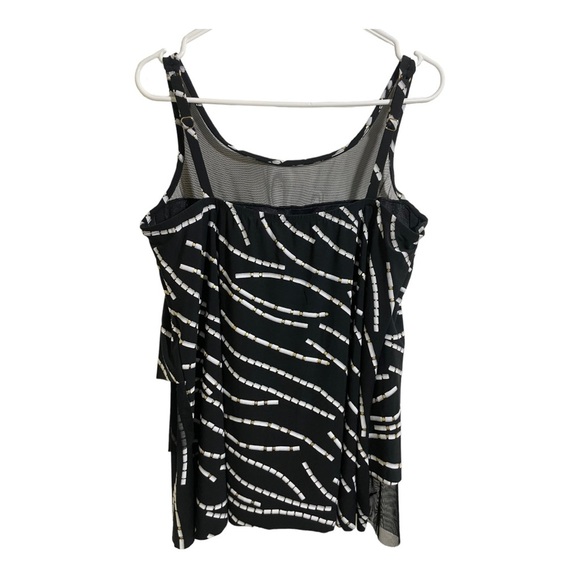 Miraclesuit womens tankini top black sheer striped adjustable straps size 14 - Picture 4 of 11